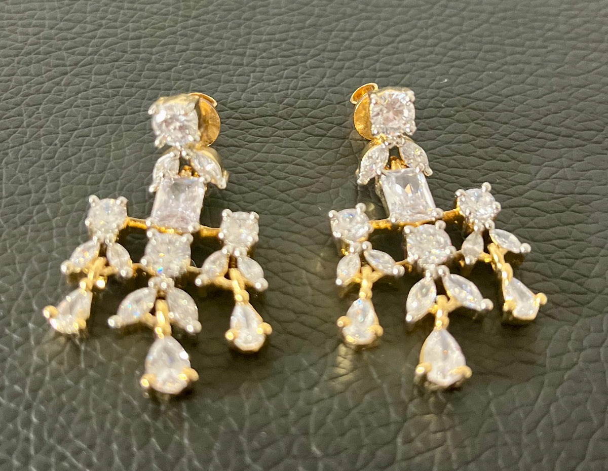 STE35- Premium quality replica of diamond look Earrings