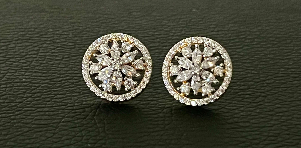 STE36- Premium quality replica of diamond look Ear studs