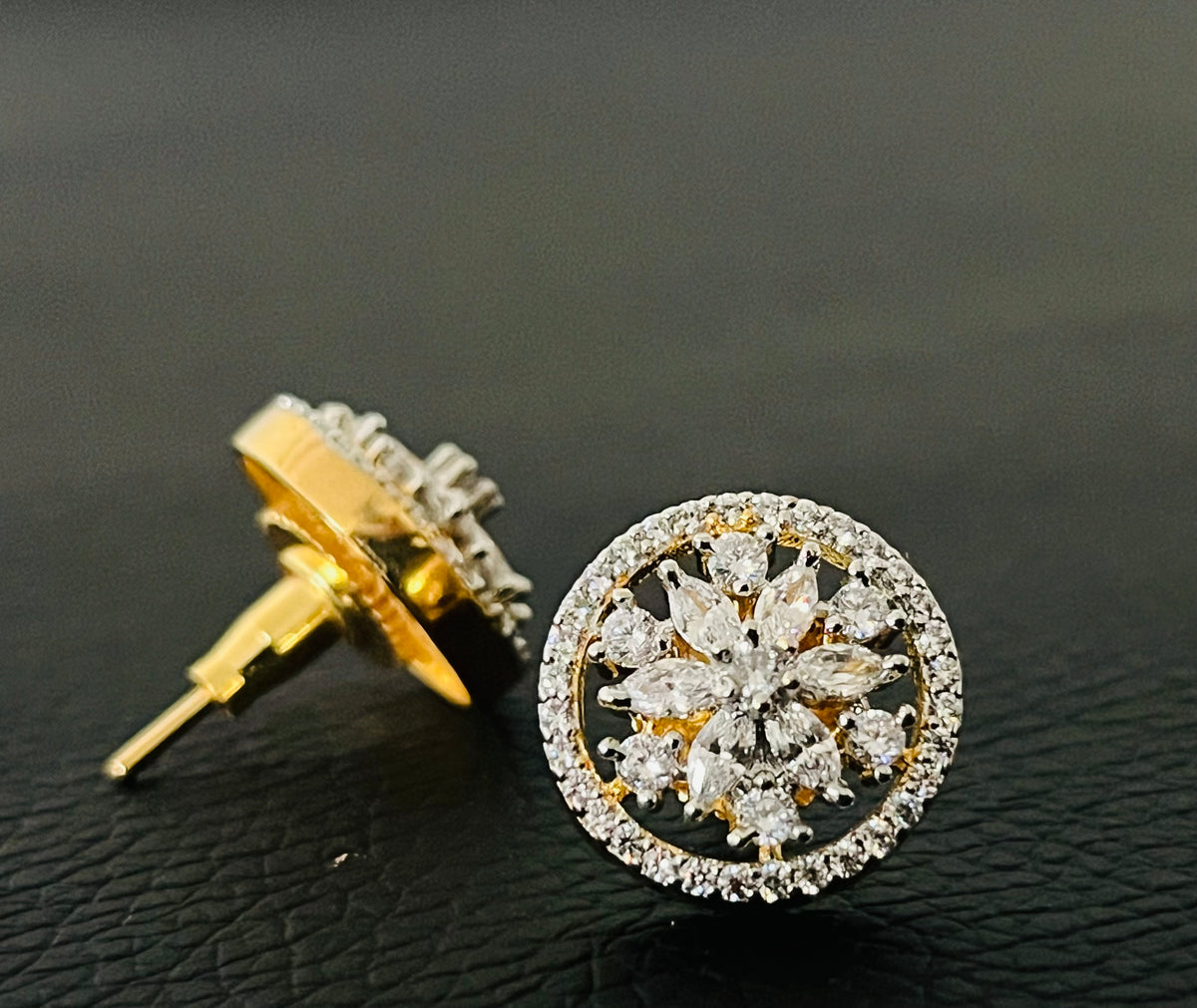 STE36- Premium quality replica of diamond look Ear studs