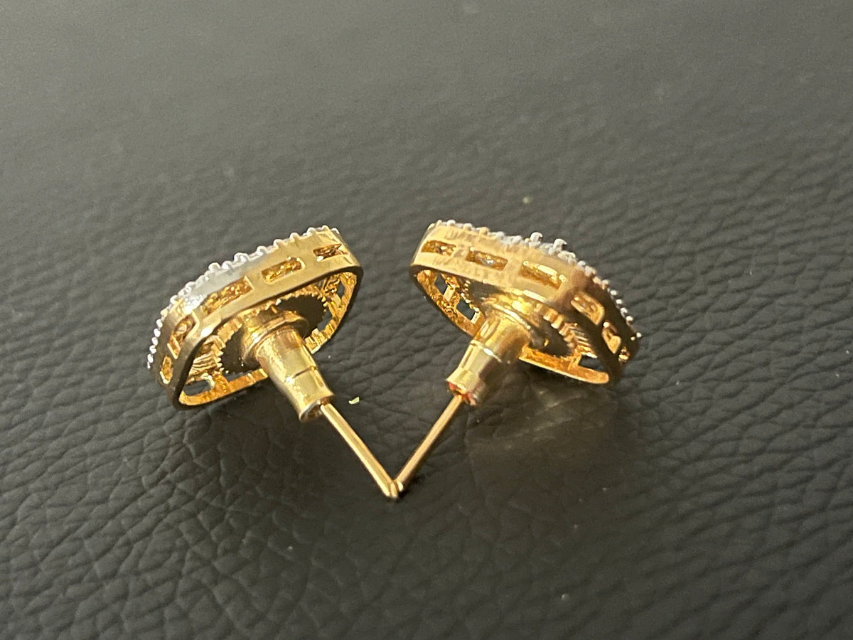 STE38- Real gold look diamond quality ear studs