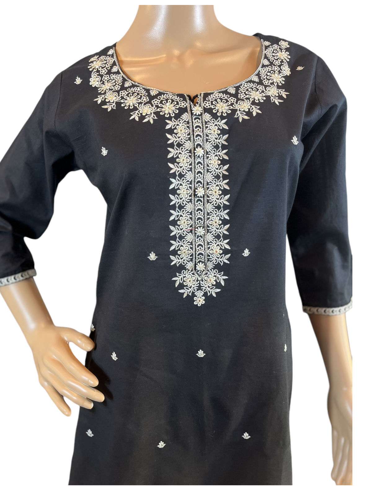 STK378-Pure soft cotton short kurti with york thread work