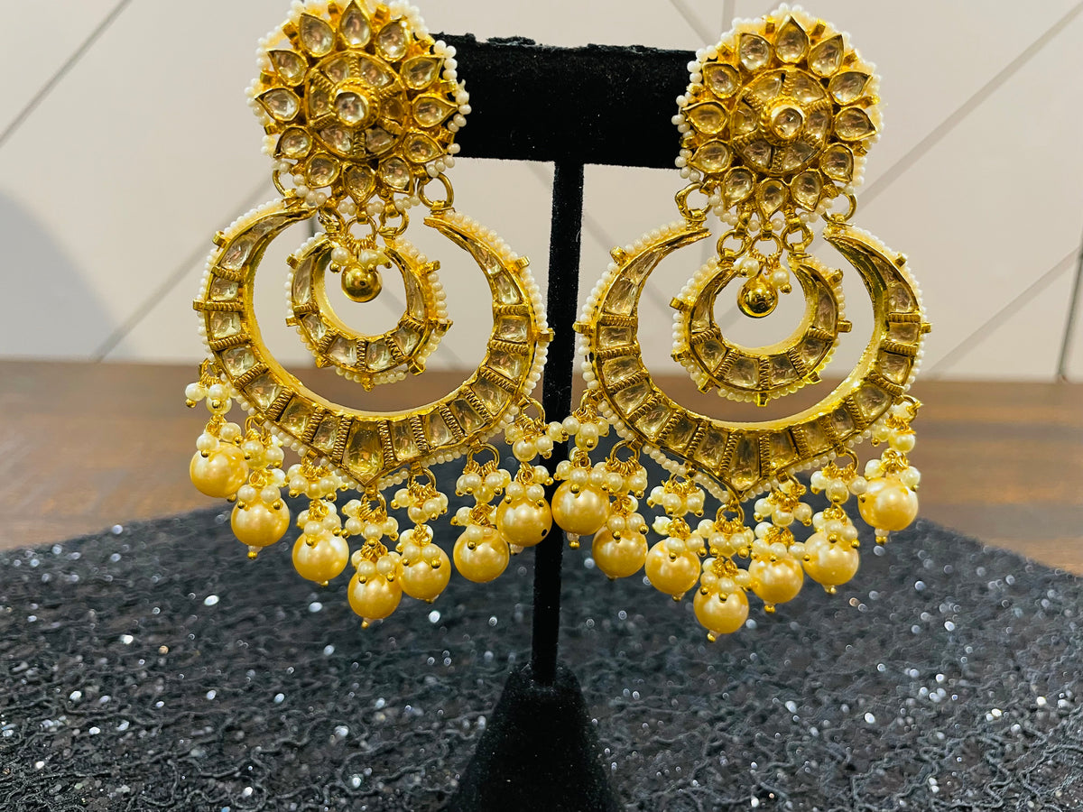 Fancy Floral Chandbali Gold Dangler | Jewelry Online Shopping | Gold Studs  & Earrings
