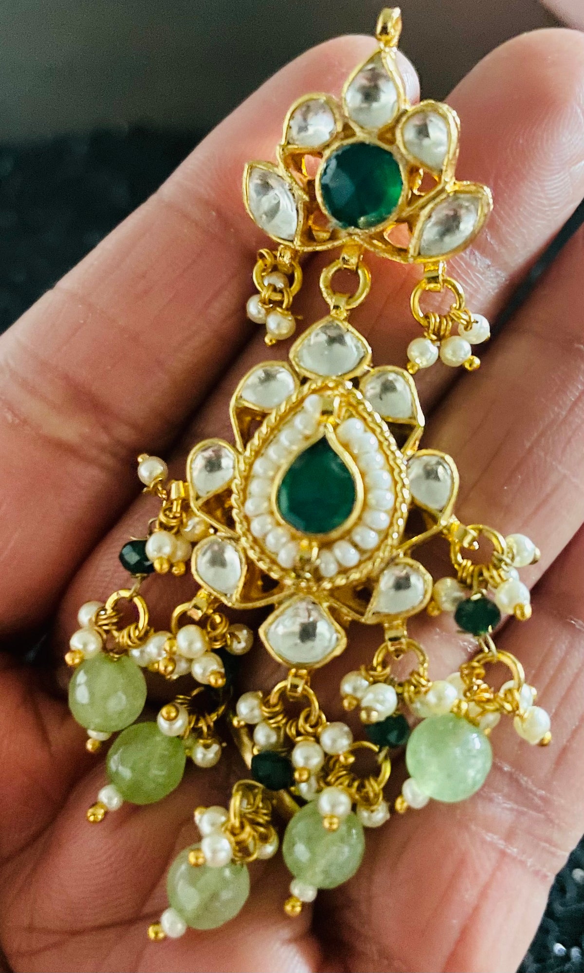 22K Yellow Gold & Enamel Jhumki Earrings (14.3gm) – Virani Jewelers